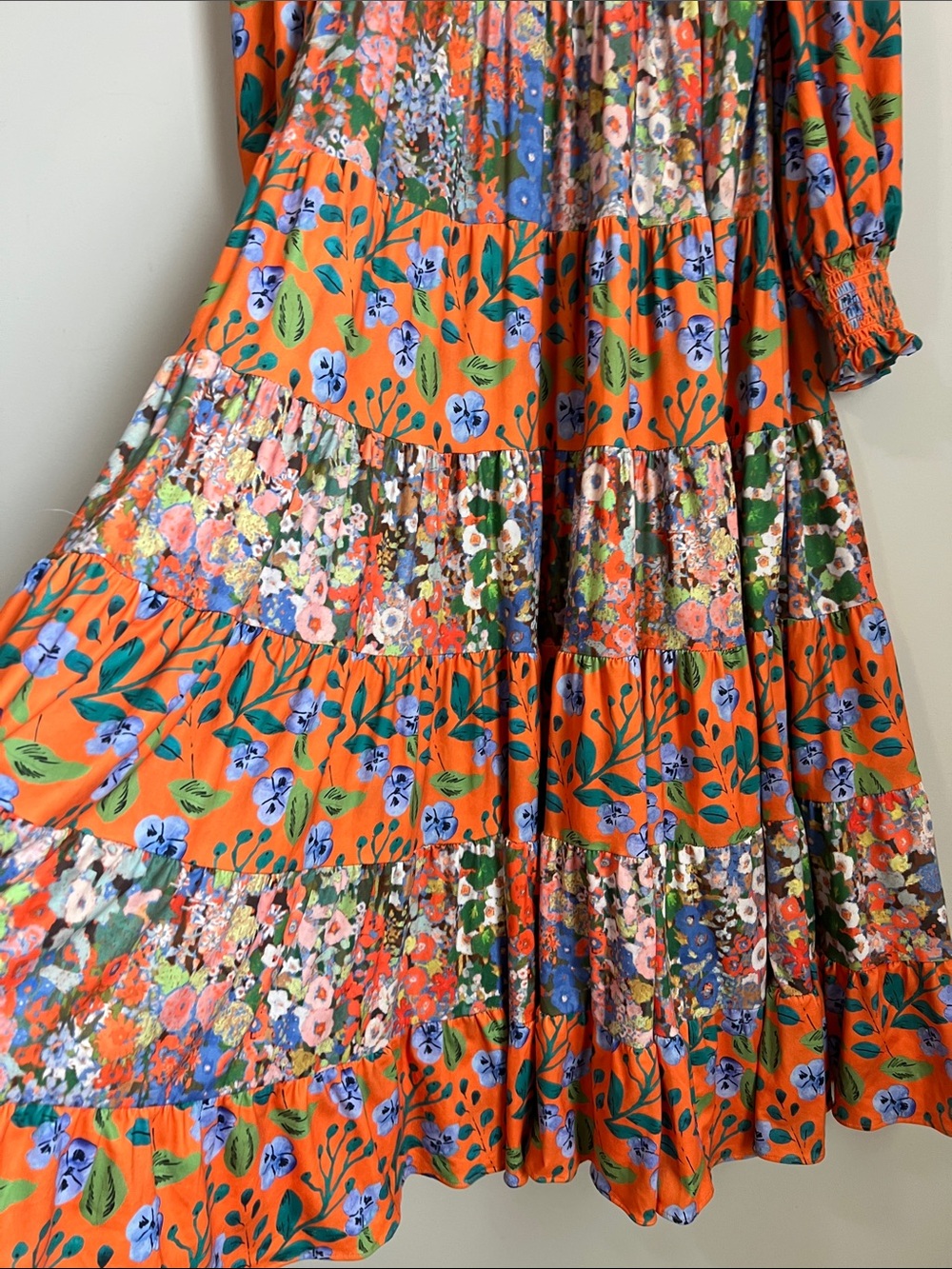 Hutch Orange Floral Maxi Dress with Blue & Green Accents - Picture 5 of 10